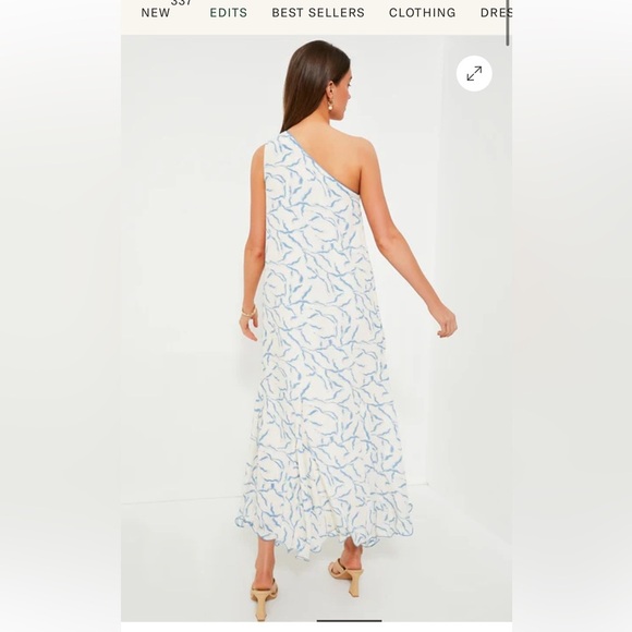 HYACINTH HOUSE Tuckernuck Cream & Blue Seaside Sabine Dress  Small - Picture 5 of 9